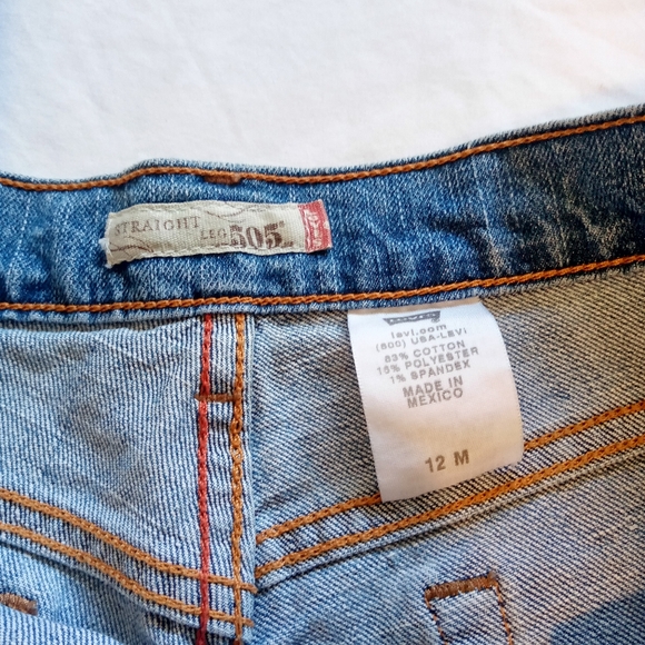 Levis Vintage Strauss Women's Straight leg Denim jeans 505 blue 12 M - Picture 5 of 7